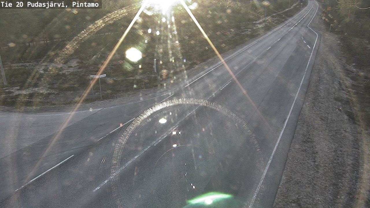 Weather Camera Image Road 20 Pudasjärvi, Pintamo, Pudasjärvi, Pohjois-Pohjanmaa