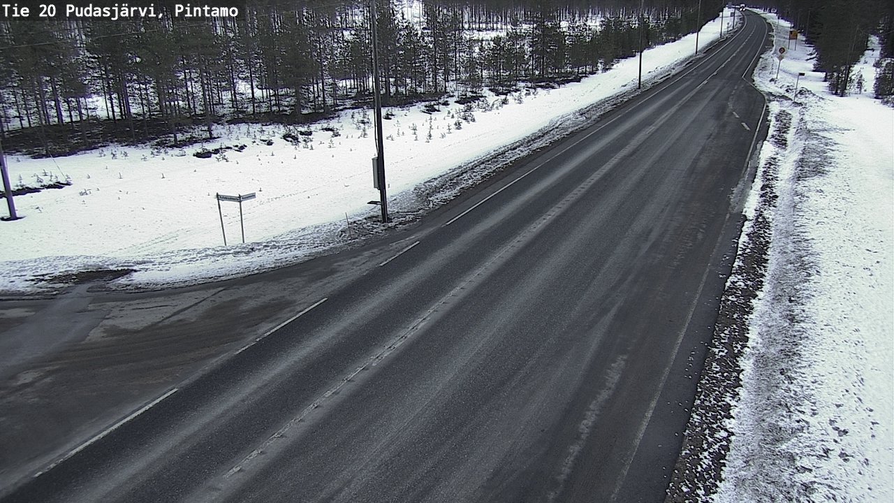 Weather Camera Image Road 20 Pudasjärvi, Pintamo, Pudasjärvi, Pohjois-Pohjanmaa