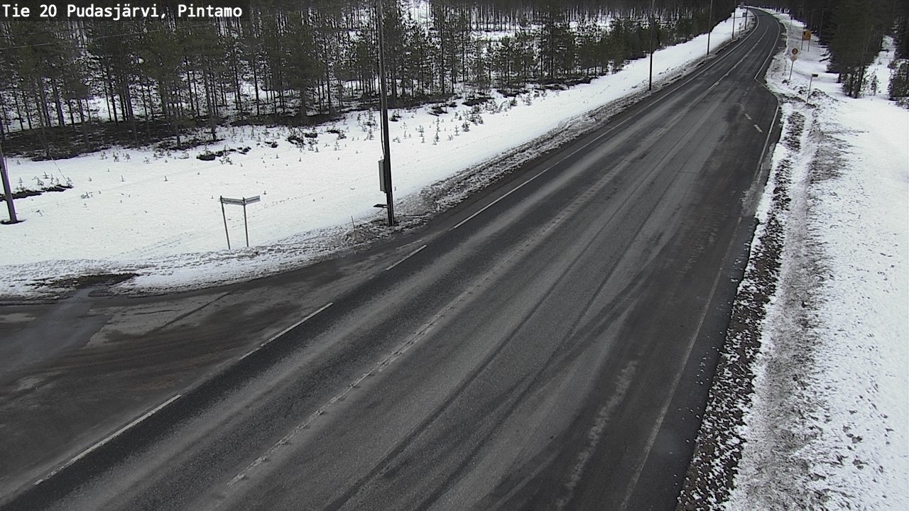 Weather Camera Image Road 20 Pudasjärvi, Pintamo, Pudasjärvi, Pohjois-Pohjanmaa