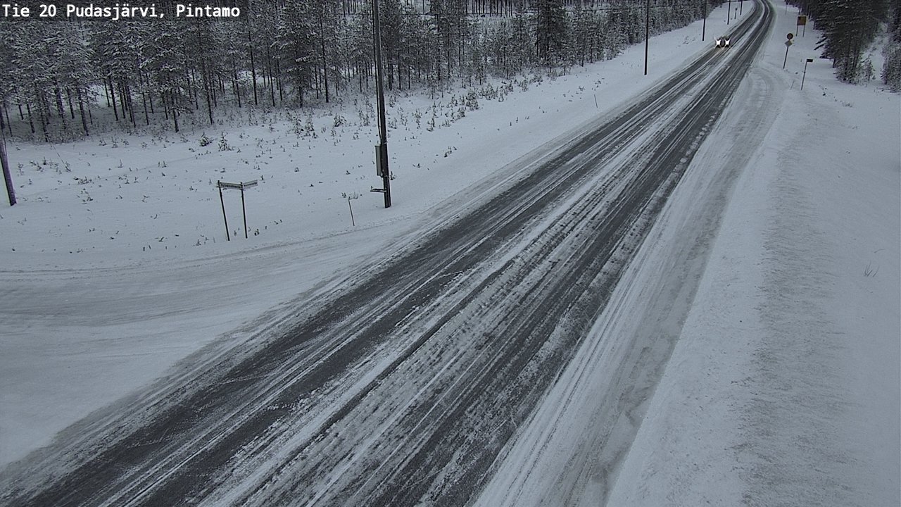 Weather Camera Image Road 20 Pudasjärvi, Pintamo, Pudasjärvi, Pohjois-Pohjanmaa
