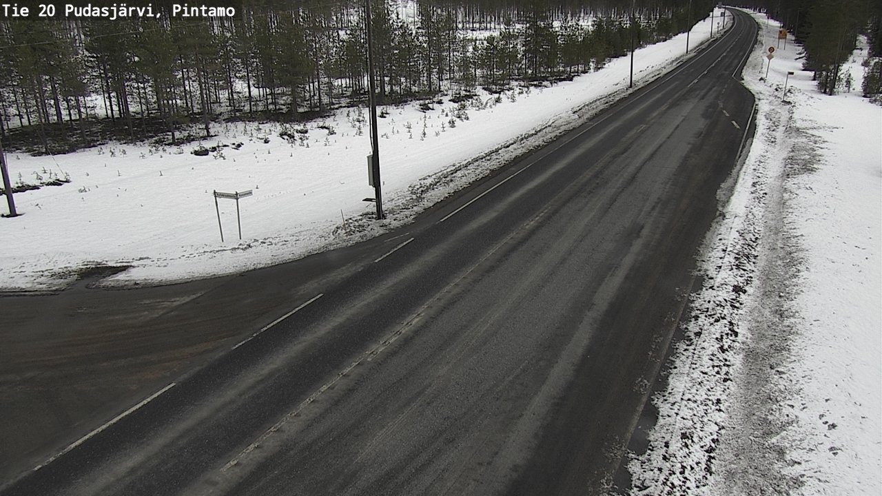 Weather Camera Image Väg 20 Pudasjärvi, Pintamo, Pudasjärvi, Pohjois-Pohjanmaa
