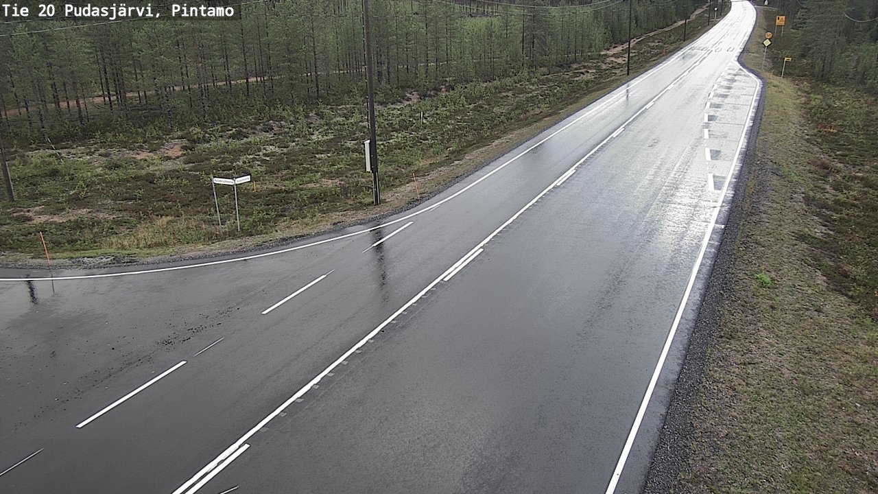 Weather Camera Image Road 20 Pudasjärvi, Pintamo, Pudasjärvi, Pohjois-Pohjanmaa