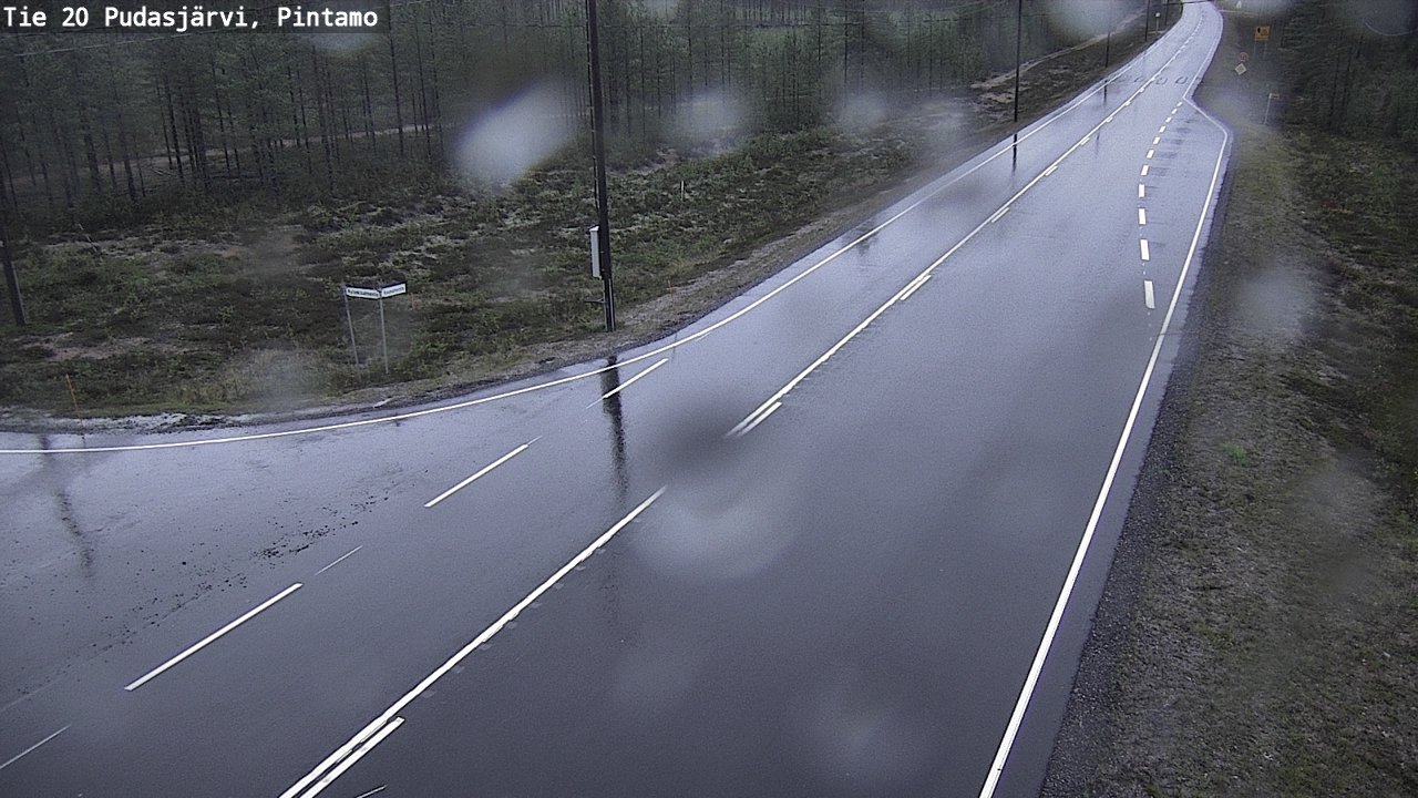 Weather Camera Image Road 20 Pudasjärvi, Pintamo, Pudasjärvi, Pohjois-Pohjanmaa