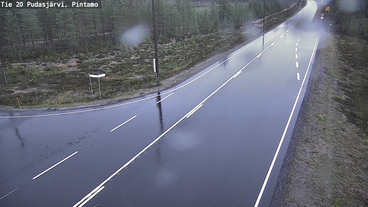 Weather Camera Image Road 20 Pudasjärvi, Pintamo, Pudasjärvi, Pohjois-Pohjanmaa