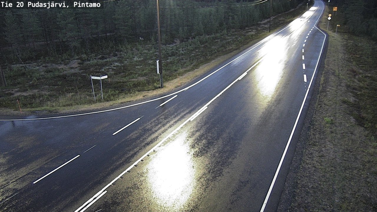 Weather Camera Image Road 20 Pudasjärvi, Pintamo, Pudasjärvi, Pohjois-Pohjanmaa