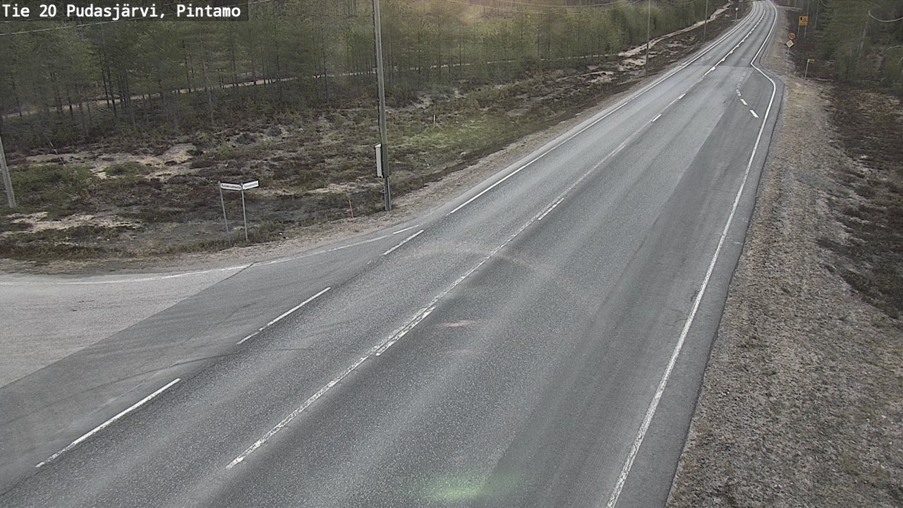 Weather Camera Image Väg 20 Pudasjärvi, Pintamo, Pudasjärvi, Pohjois-Pohjanmaa
