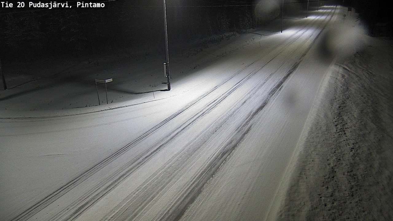 Weather Camera Image Road 20 Pudasjärvi, Pintamo, Pudasjärvi, Pohjois-Pohjanmaa