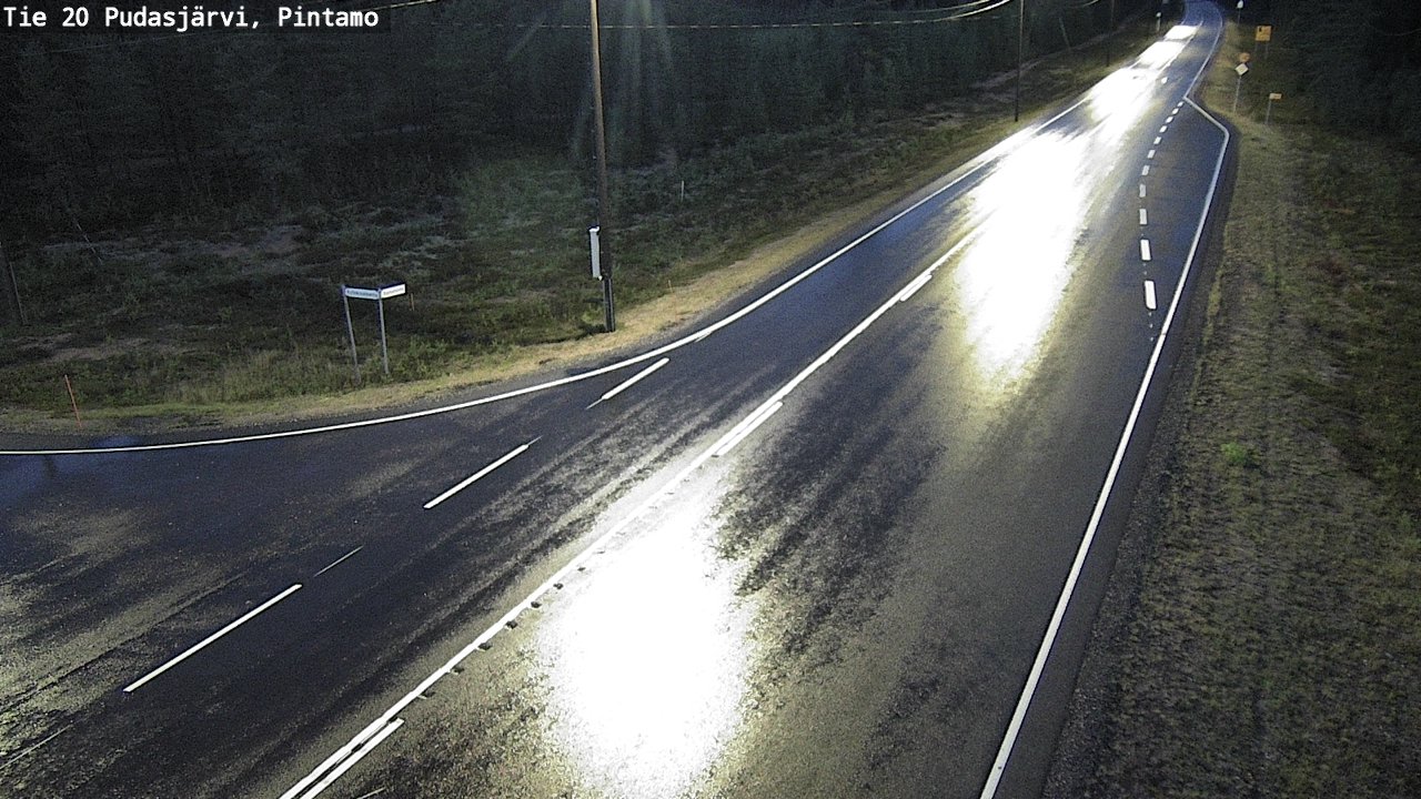 Weather Camera Image Road 20 Pudasjärvi, Pintamo, Pudasjärvi, Pohjois-Pohjanmaa