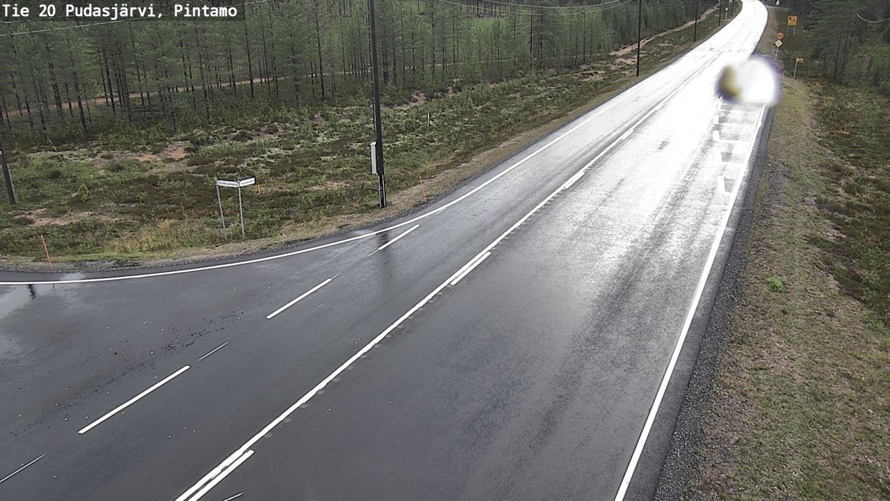Weather Camera Image Road 20 Pudasjärvi, Pintamo, Pudasjärvi, Pohjois-Pohjanmaa