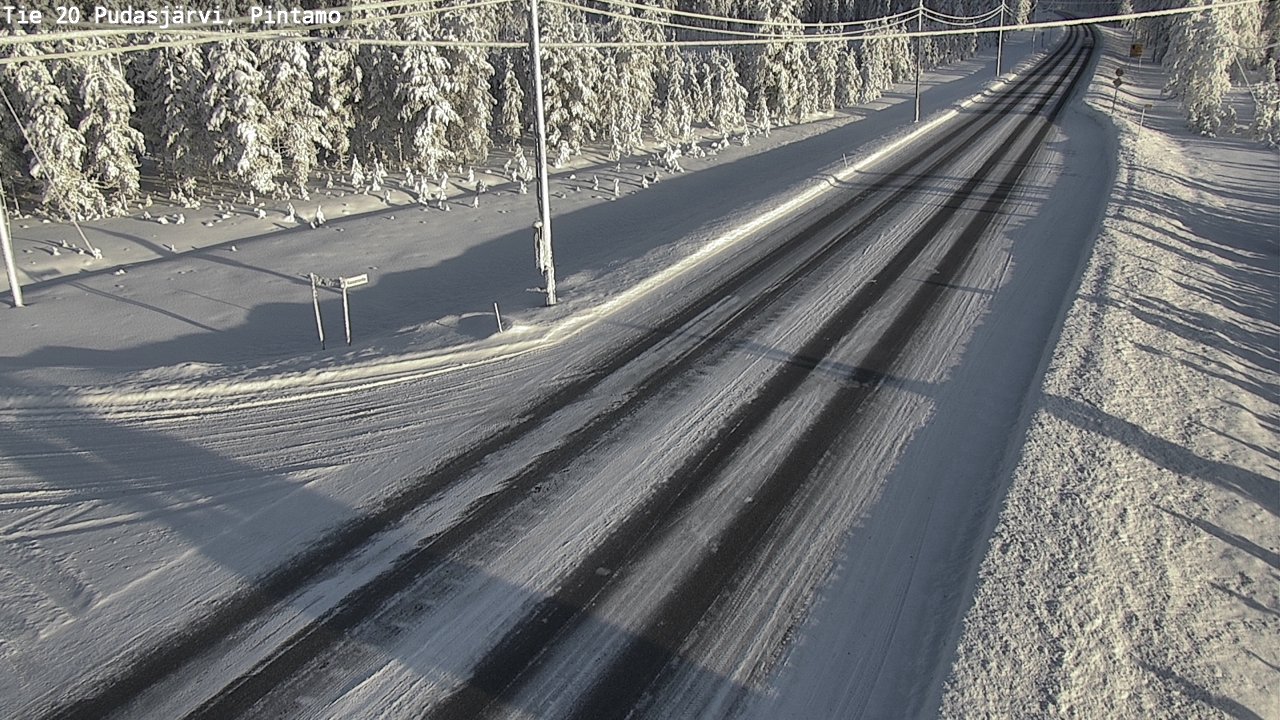 Weather Camera Image Road 20 Pudasjärvi, Pintamo, Pudasjärvi, Pohjois-Pohjanmaa