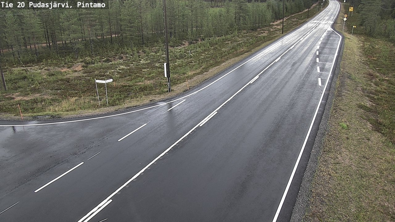 Weather Camera Image Road 20 Pudasjärvi, Pintamo, Pudasjärvi, Pohjois-Pohjanmaa