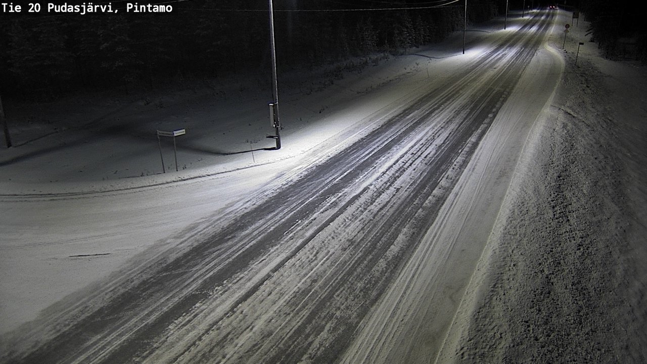Weather Camera Image Road 20 Pudasjärvi, Pintamo, Pudasjärvi, Pohjois-Pohjanmaa
