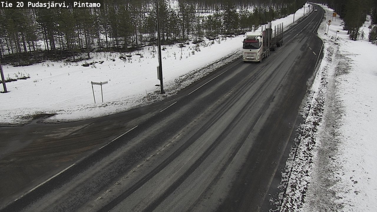 Weather Camera Image Väg 20 Pudasjärvi, Pintamo, Pudasjärvi, Pohjois-Pohjanmaa