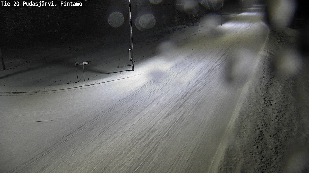 Weather Camera Image Road 20 Pudasjärvi, Pintamo, Pudasjärvi, Pohjois-Pohjanmaa