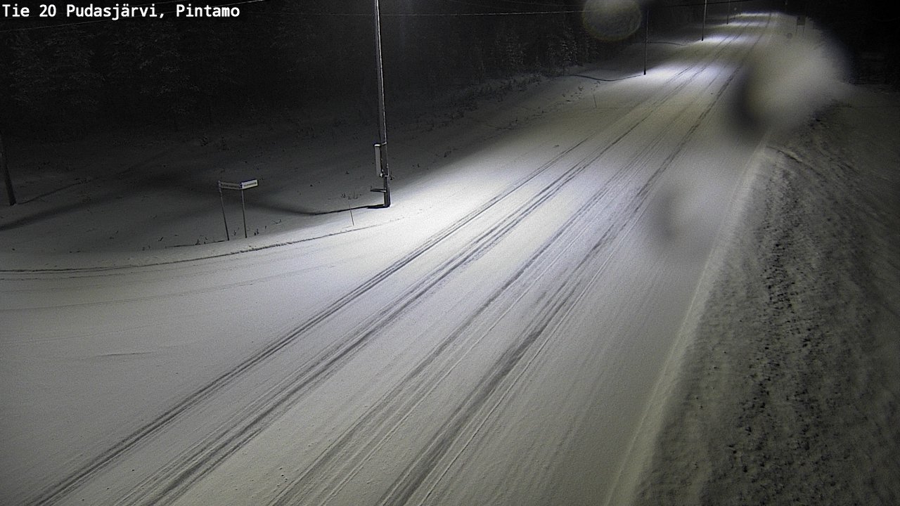 Weather Camera Image Road 20 Pudasjärvi, Pintamo, Pudasjärvi, Pohjois-Pohjanmaa