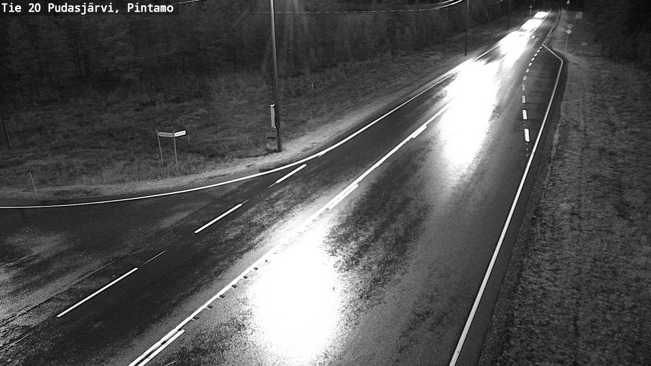 Weather Camera Image Road 20 Pudasjärvi, Pintamo, Pudasjärvi, Pohjois-Pohjanmaa