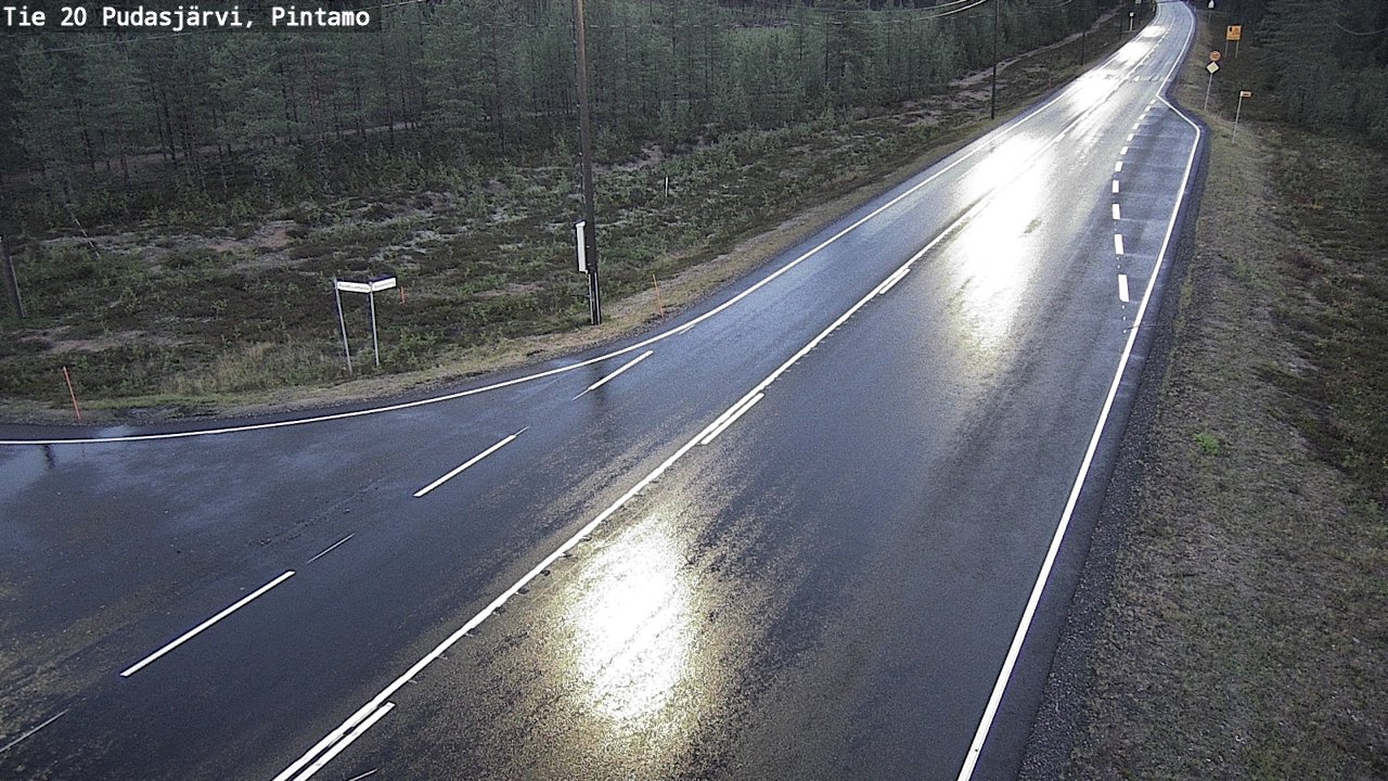Weather Camera Image Road 20 Pudasjärvi, Pintamo, Pudasjärvi, Pohjois-Pohjanmaa