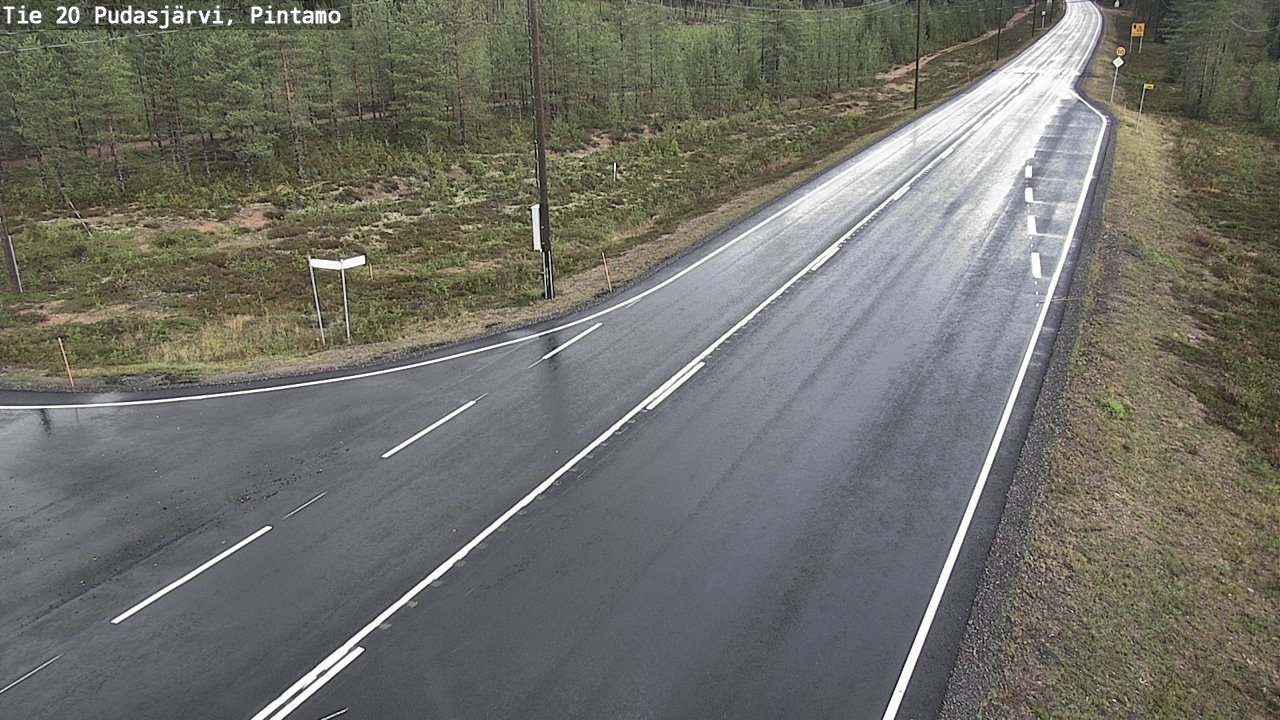 Weather Camera Image Road 20 Pudasjärvi, Pintamo, Pudasjärvi, Pohjois-Pohjanmaa