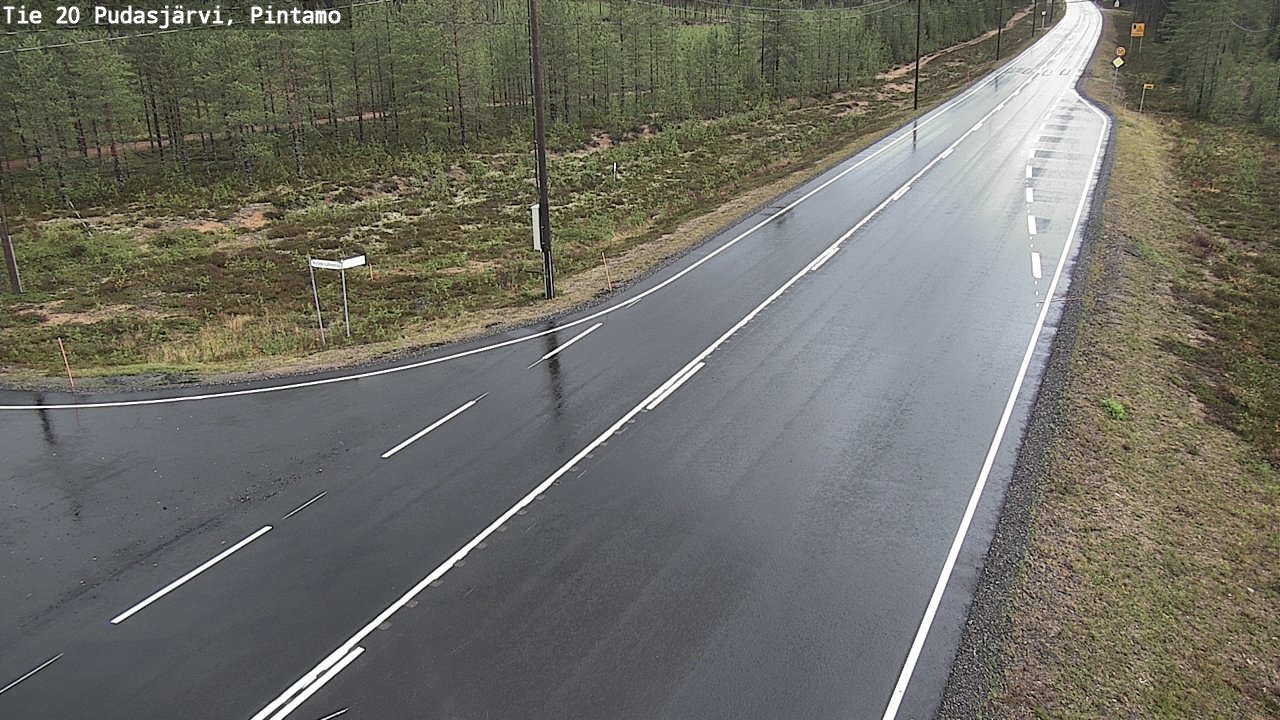 Weather Camera Image Road 20 Pudasjärvi, Pintamo, Pudasjärvi, Pohjois-Pohjanmaa