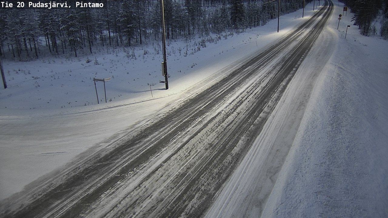Weather Camera Image Road 20 Pudasjärvi, Pintamo, Pudasjärvi, Pohjois-Pohjanmaa