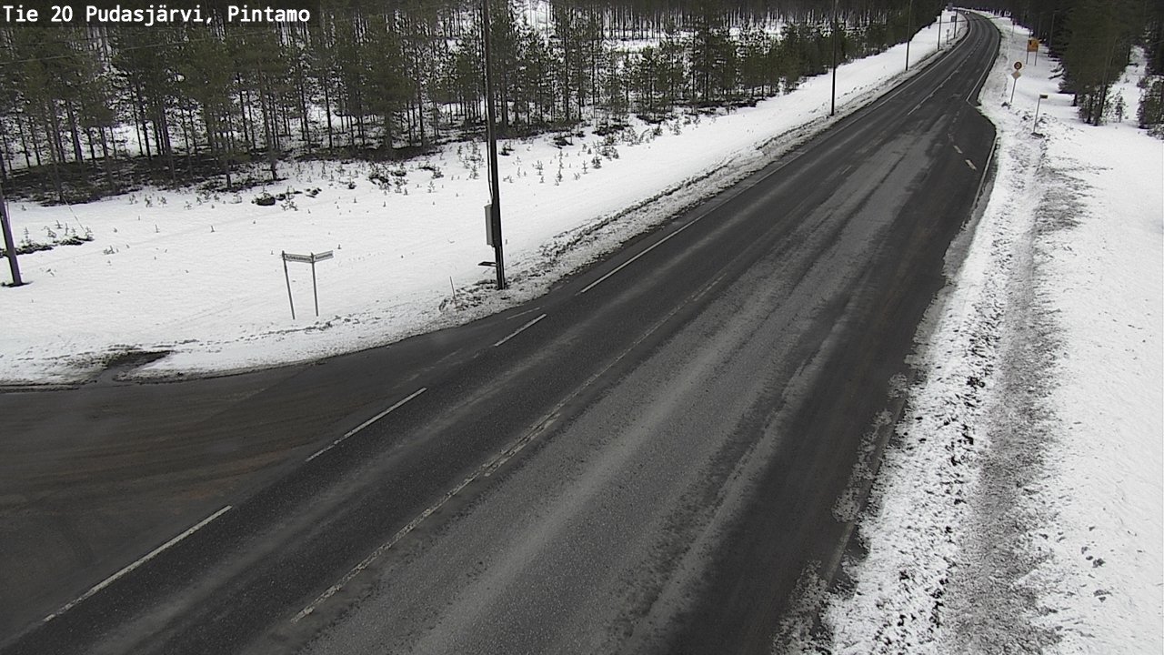 Weather Camera Image Väg 20 Pudasjärvi, Pintamo, Pudasjärvi, Pohjois-Pohjanmaa