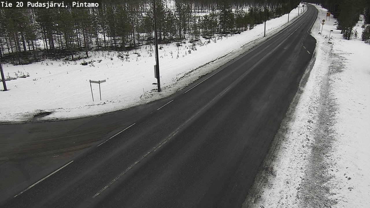 Weather Camera Image Väg 20 Pudasjärvi, Pintamo, Pudasjärvi, Pohjois-Pohjanmaa