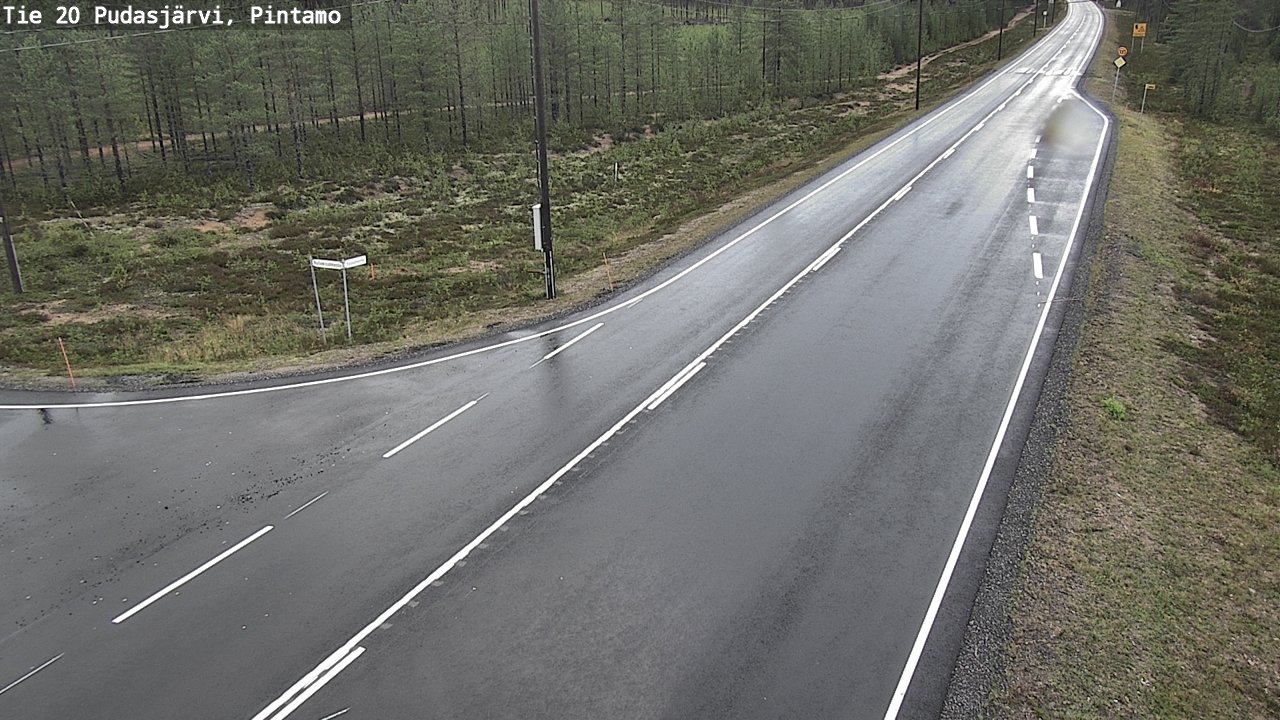 Weather Camera Image Road 20 Pudasjärvi, Pintamo, Pudasjärvi, Pohjois-Pohjanmaa