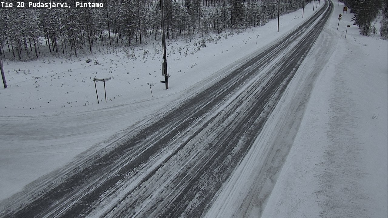 Weather Camera Image Road 20 Pudasjärvi, Pintamo, Pudasjärvi, Pohjois-Pohjanmaa