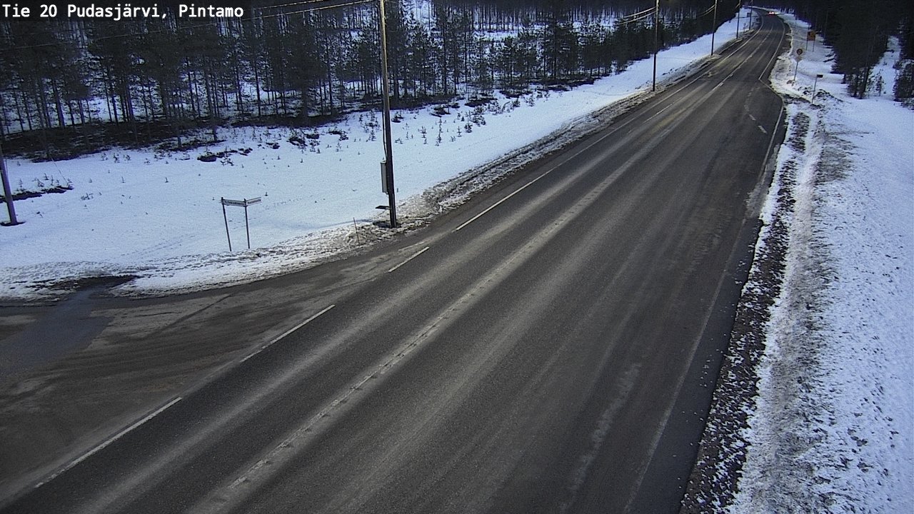 Weather Camera Image Road 20 Pudasjärvi, Pintamo, Pudasjärvi, Pohjois-Pohjanmaa