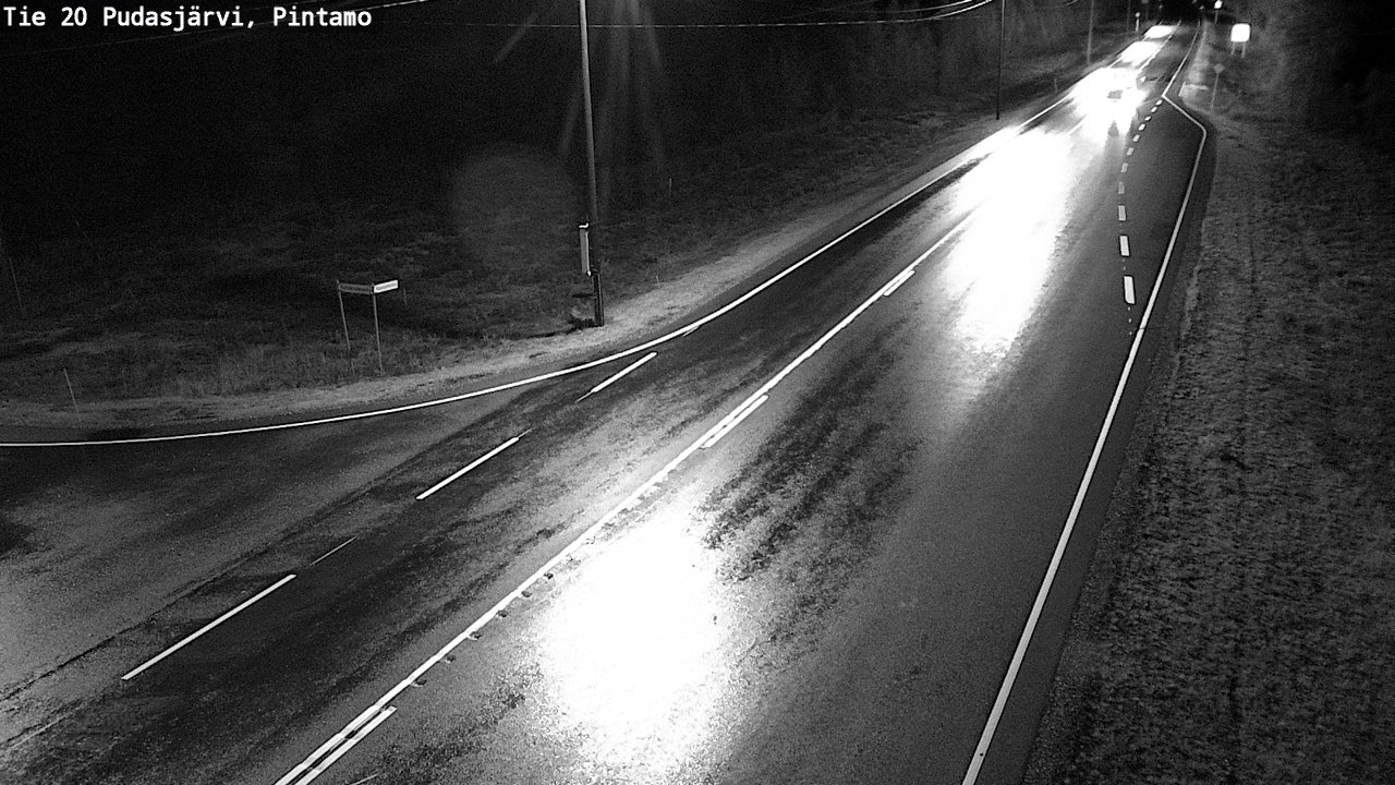 Weather Camera Image Road 20 Pudasjärvi, Pintamo, Pudasjärvi, Pohjois-Pohjanmaa