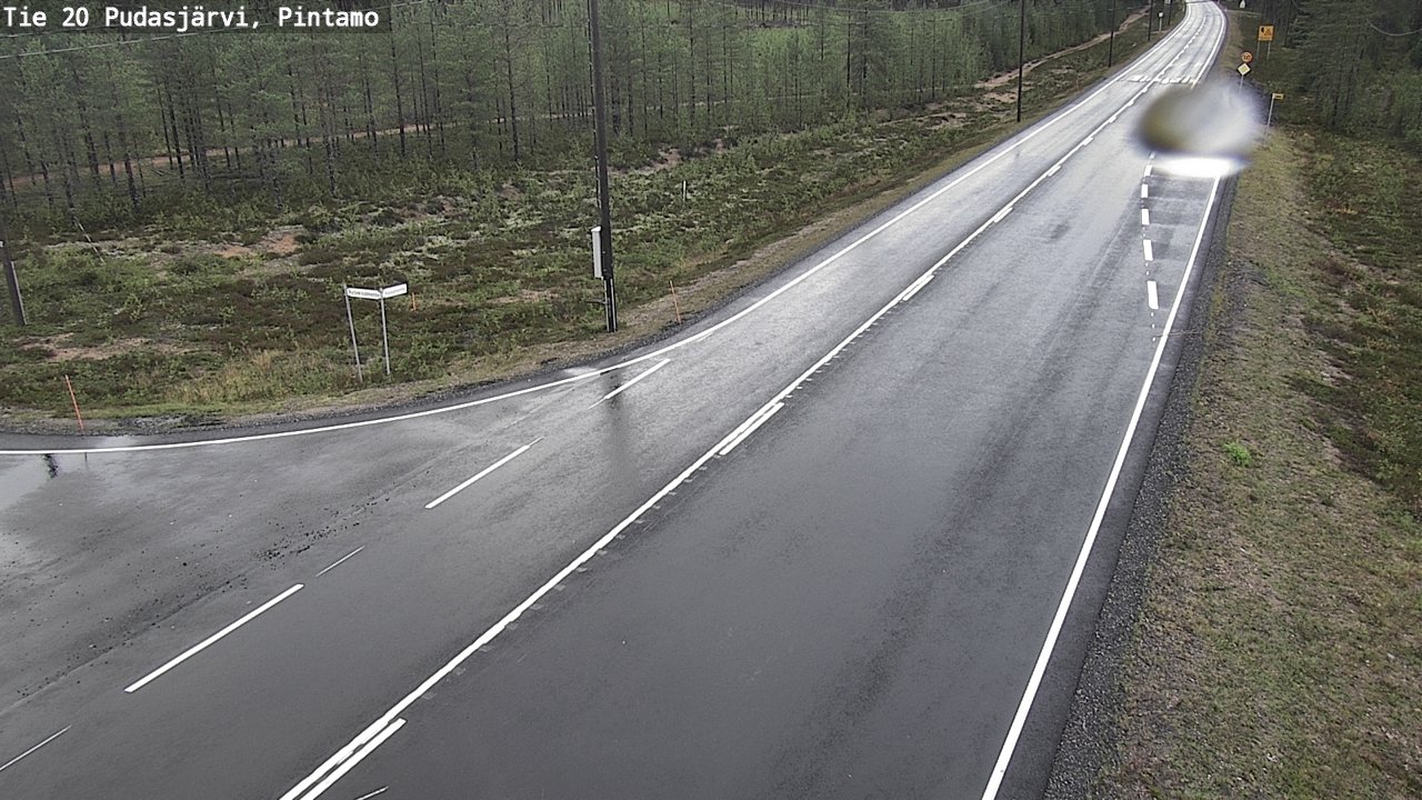 Weather Camera Image Road 20 Pudasjärvi, Pintamo, Pudasjärvi, Pohjois-Pohjanmaa
