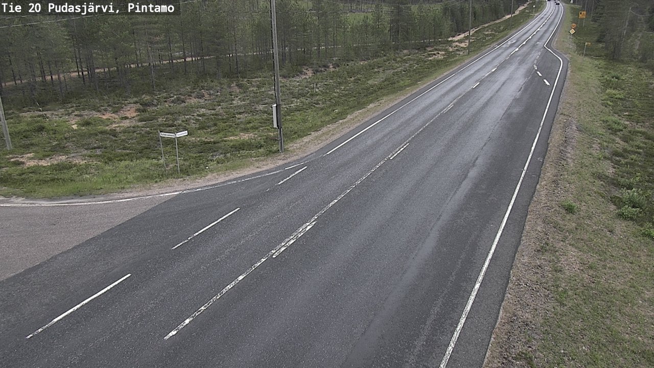 Weather Camera Image Väg 20 Pudasjärvi, Pintamo, Pudasjärvi, Pohjois-Pohjanmaa