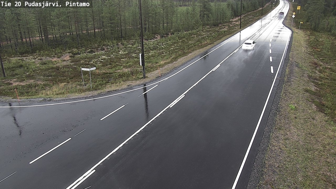 Weather Camera Image Road 20 Pudasjärvi, Pintamo, Pudasjärvi, Pohjois-Pohjanmaa