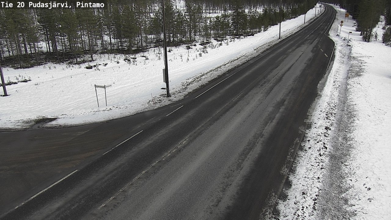 Weather Camera Image Väg 20 Pudasjärvi, Pintamo, Pudasjärvi, Pohjois-Pohjanmaa