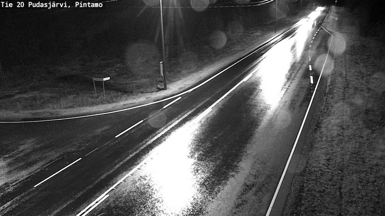 Weather Camera Image Road 20 Pudasjärvi, Pintamo, Pudasjärvi, Pohjois-Pohjanmaa