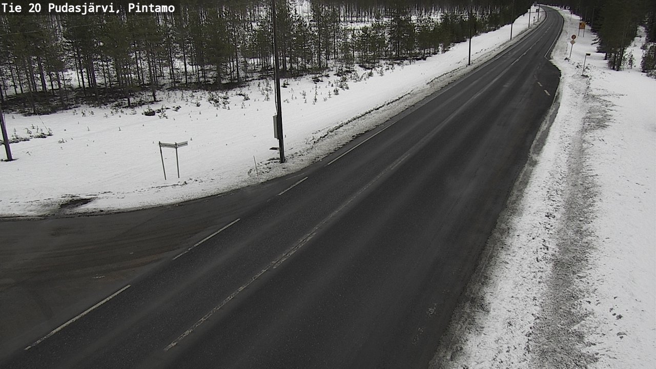 Weather Camera Image Väg 20 Pudasjärvi, Pintamo, Pudasjärvi, Pohjois-Pohjanmaa