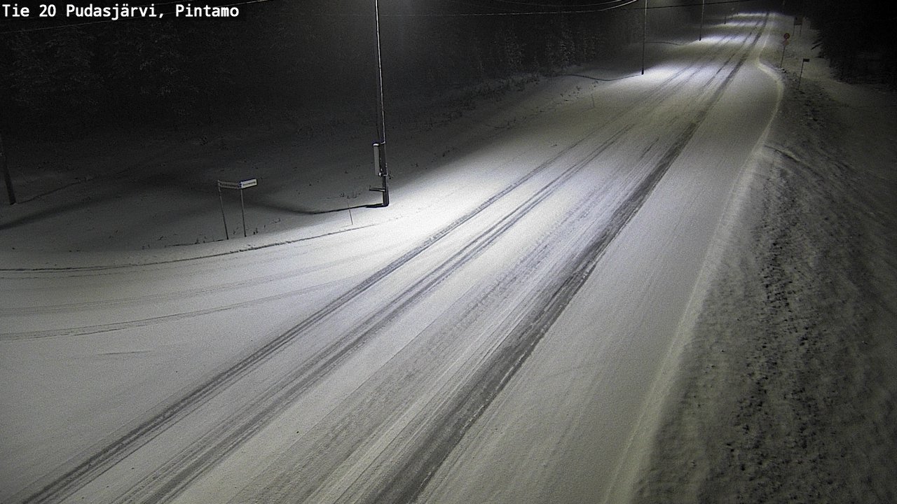 Weather Camera Image Road 20 Pudasjärvi, Pintamo, Pudasjärvi, Pohjois-Pohjanmaa