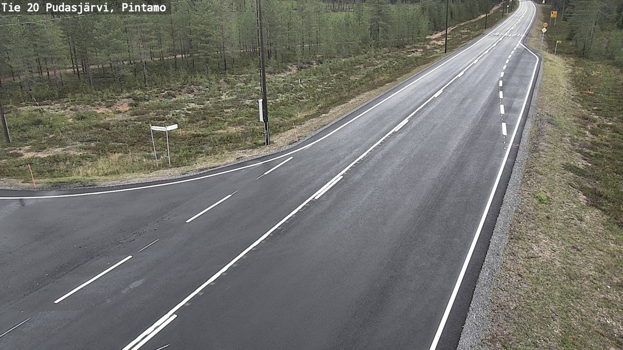 Weather Camera Image Road 20 Pudasjärvi, Pintamo, Pudasjärvi, Pohjois-Pohjanmaa
