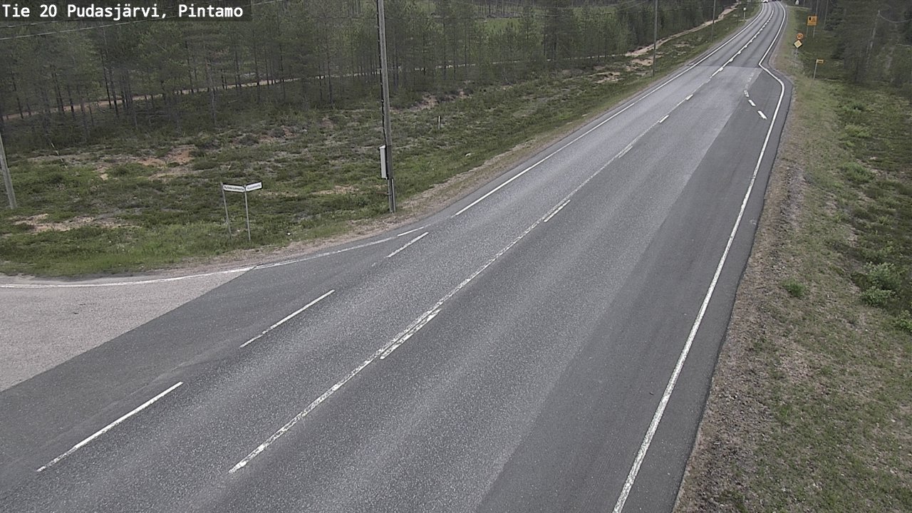 Weather Camera Image Väg 20 Pudasjärvi, Pintamo, Pudasjärvi, Pohjois-Pohjanmaa