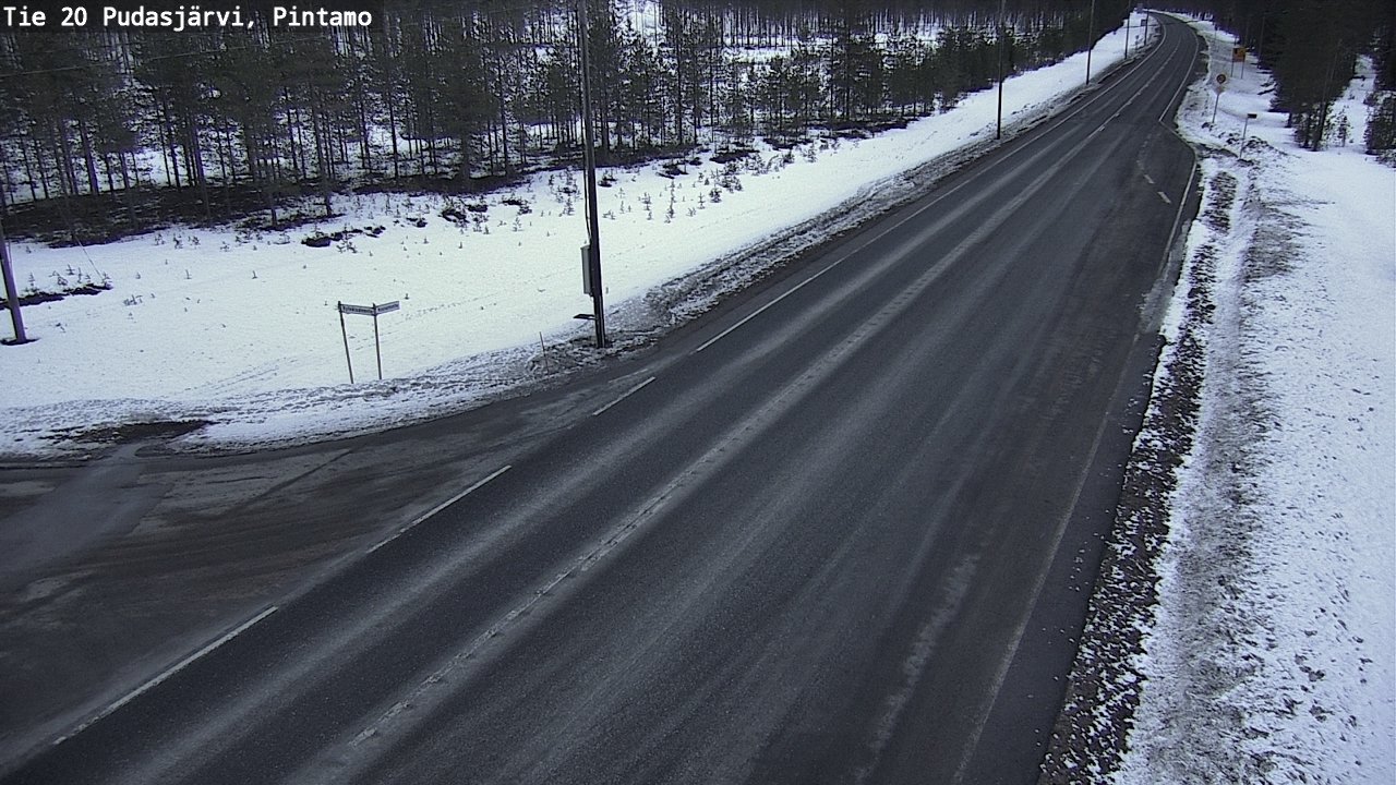 Weather Camera Image Road 20 Pudasjärvi, Pintamo, Pudasjärvi, Pohjois-Pohjanmaa