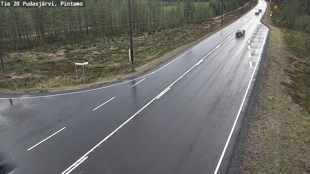 Weather Camera Image Road 20 Pudasjärvi, Pintamo, Pudasjärvi, Pohjois-Pohjanmaa