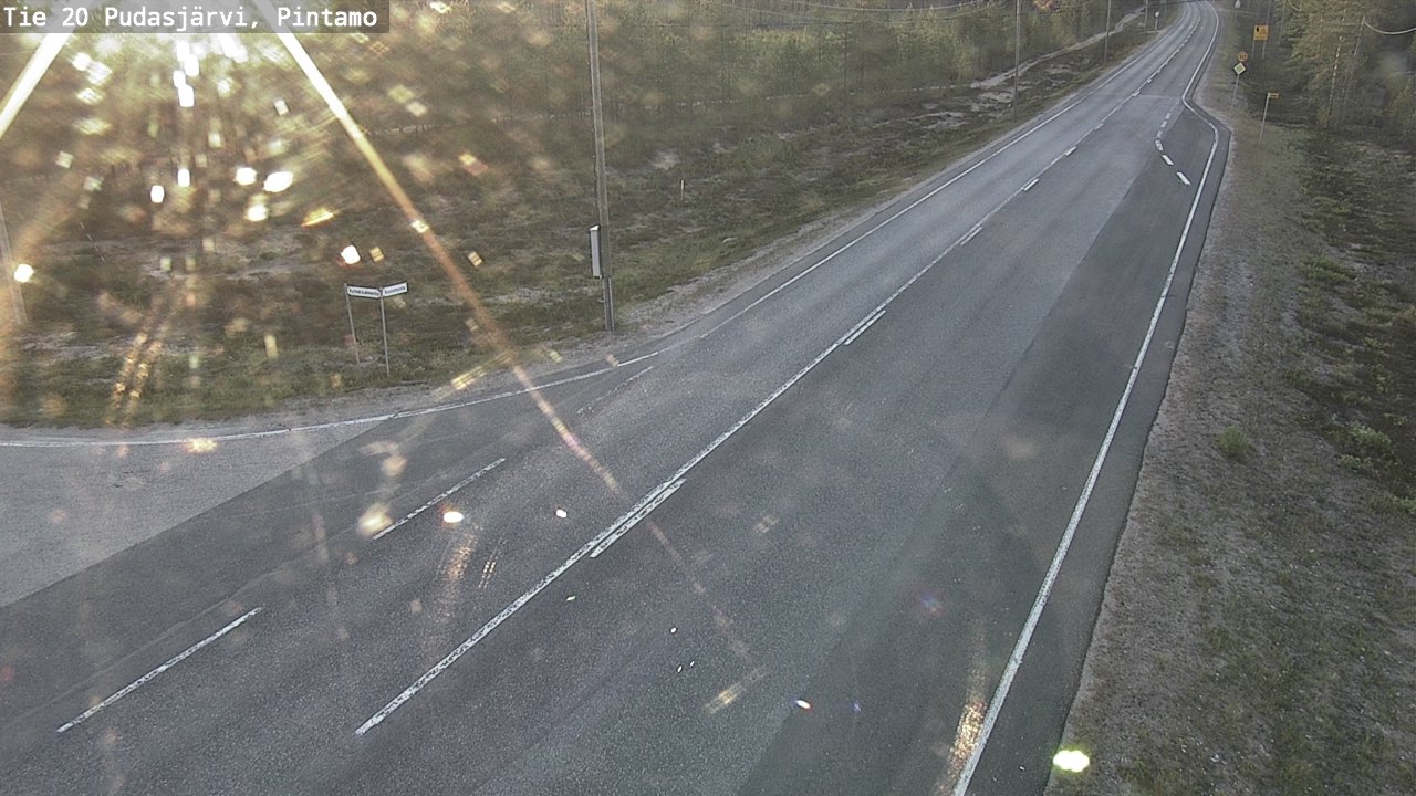 Weather Camera Image Väg 20 Pudasjärvi, Pintamo, Pudasjärvi, Pohjois-Pohjanmaa