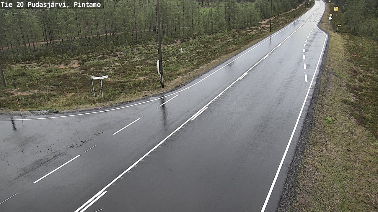 Weather Camera Image Road 20 Pudasjärvi, Pintamo, Pudasjärvi, Pohjois-Pohjanmaa
