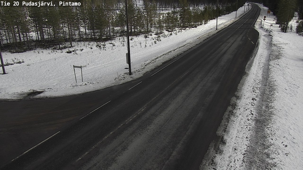 Weather Camera Image Väg 20 Pudasjärvi, Pintamo, Pudasjärvi, Pohjois-Pohjanmaa