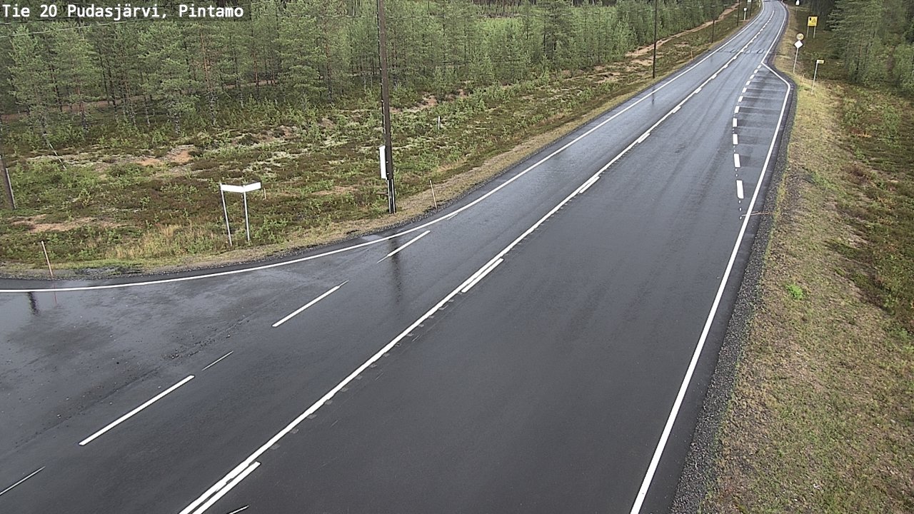 Weather Camera Image Road 20 Pudasjärvi, Pintamo, Pudasjärvi, Pohjois-Pohjanmaa