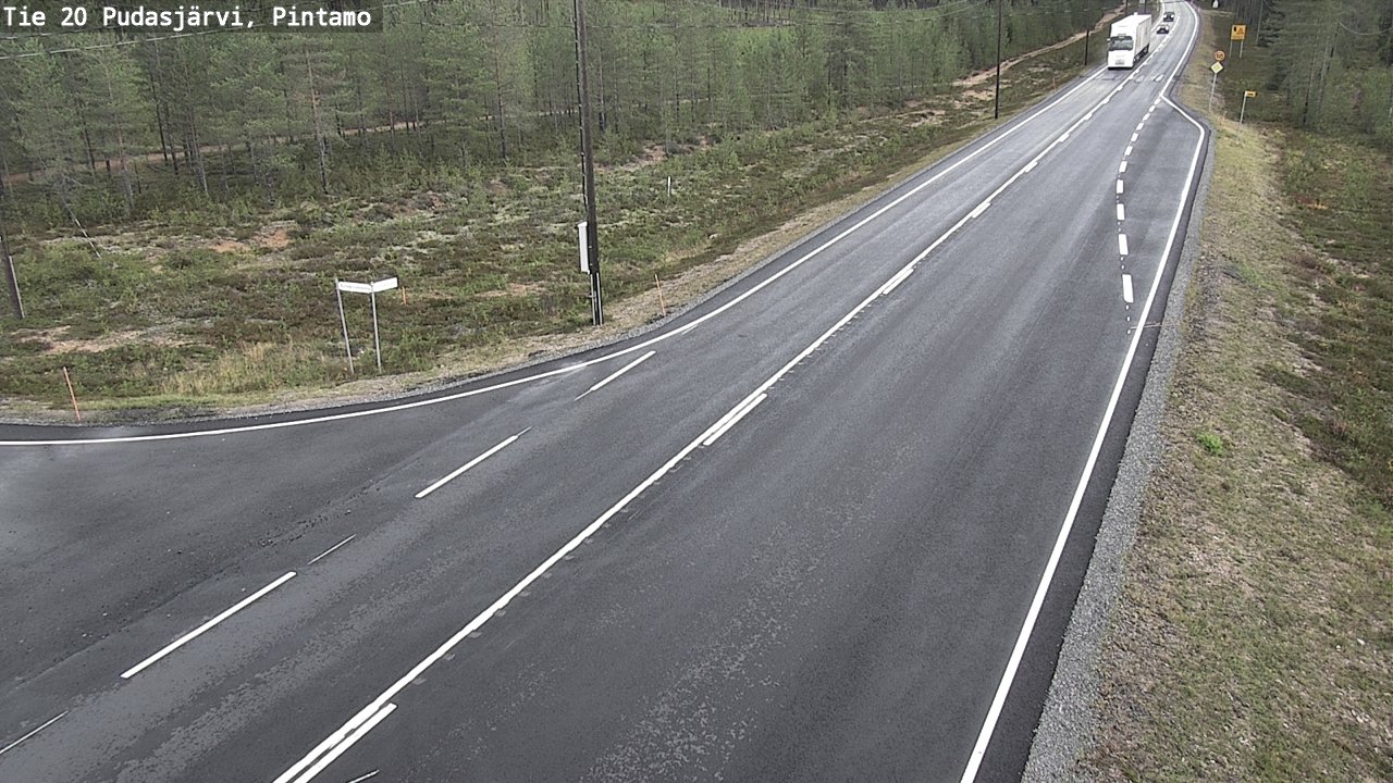 Weather Camera Image Road 20 Pudasjärvi, Pintamo, Pudasjärvi, Pohjois-Pohjanmaa