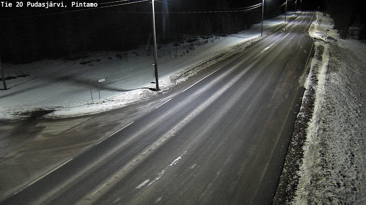 Weather Camera Image Road 20 Pudasjärvi, Pintamo, Pudasjärvi, Pohjois-Pohjanmaa