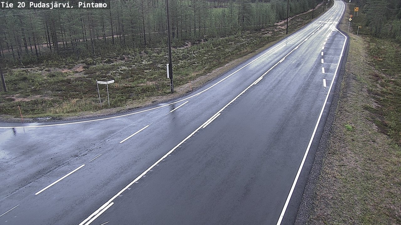 Weather Camera Image Road 20 Pudasjärvi, Pintamo, Pudasjärvi, Pohjois-Pohjanmaa