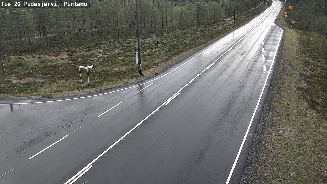 Weather Camera Image Road 20 Pudasjärvi, Pintamo, Pudasjärvi, Pohjois-Pohjanmaa