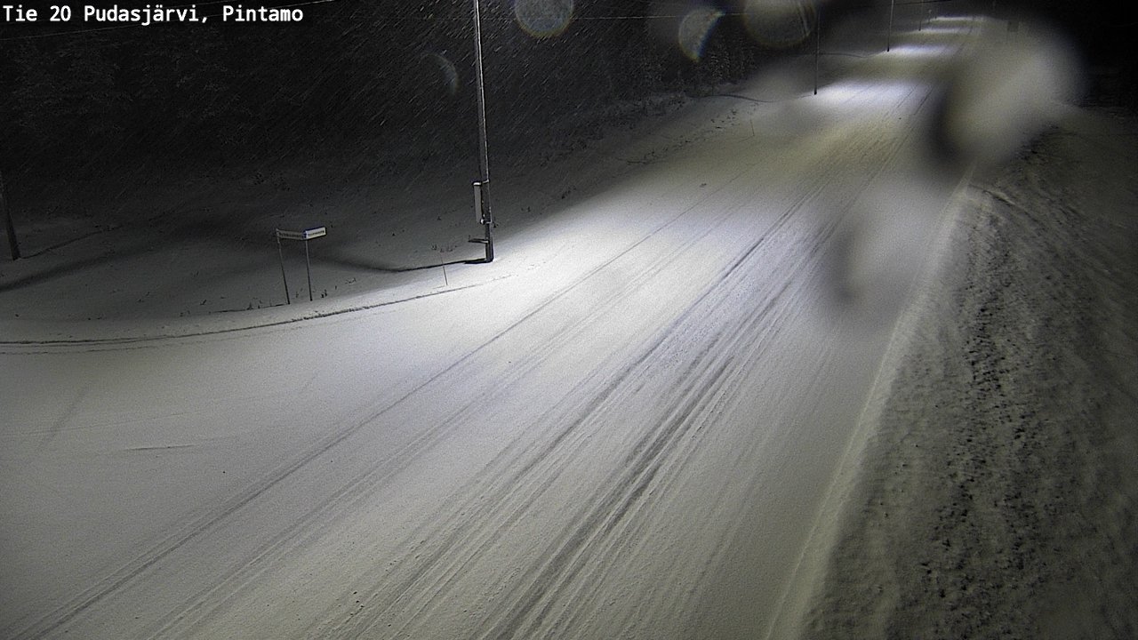 Weather Camera Image Road 20 Pudasjärvi, Pintamo, Pudasjärvi, Pohjois-Pohjanmaa